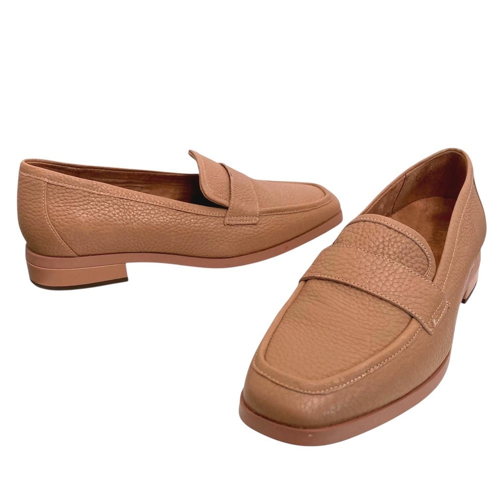 SOLD Vionic Sellah tan Leather Loafers shoes 9 Pebbled comfort preppy minimalist - Picture 4 of 15